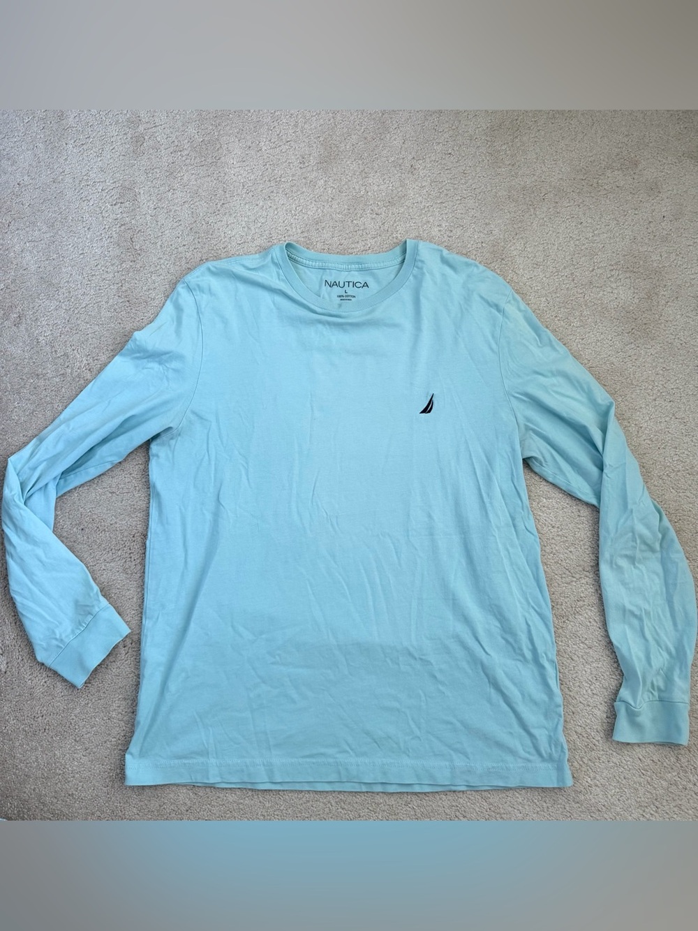 Nautica Light Blue Long Sleeve Crewneck Shirt